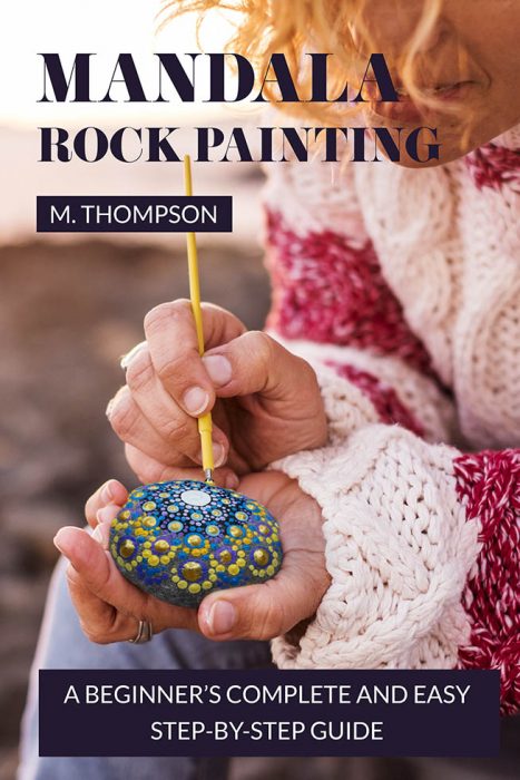Book Cover Mandala Rock Painting by Mary Thompson
