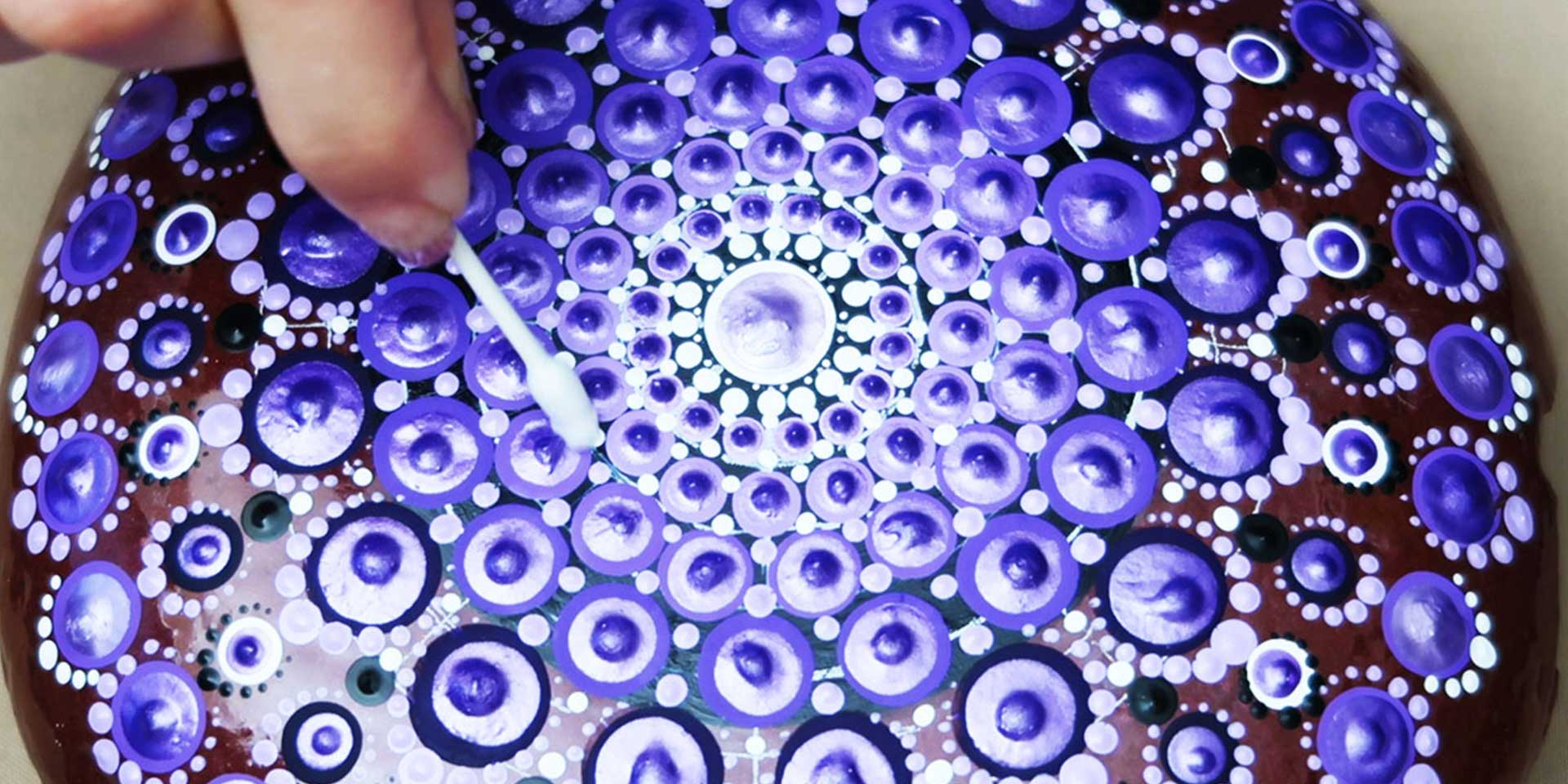 Dot Mandala Pattern Idea "Purple Haze" Time-Lapse Violet Shades Mandala Rock Painting with Music